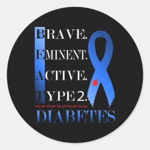 Beat Diabetes T-shirt Type 2 Diabetes Awareness Bu Ronde Sticker