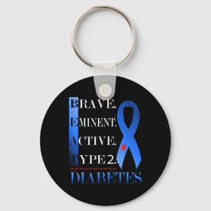 Beat Diabetes T-shirt Type 2 Diabetes Awareness Bu Sleutelhanger