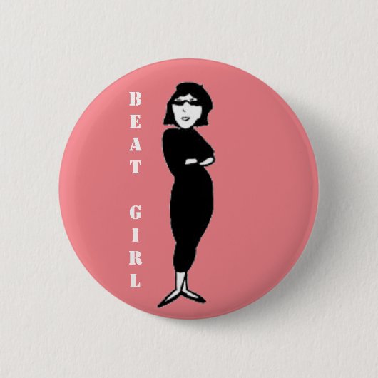 Beat Girl pink Ronde Button 5,7 Cm (Voorkant)