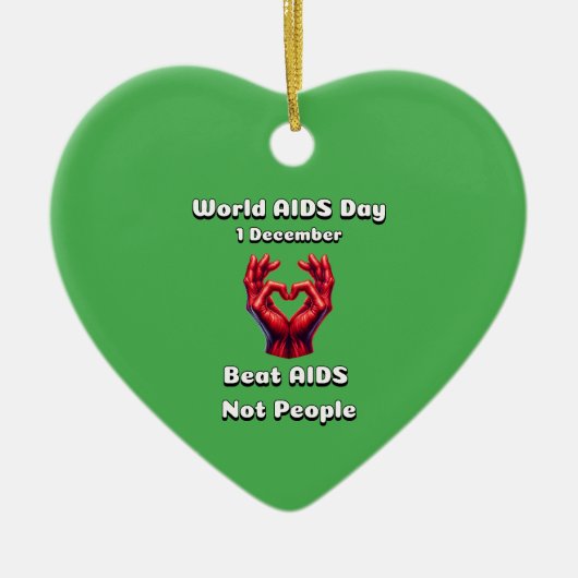 Beat helpt niet mensen. Wereld Aids Dag. Keramisch Ornament (Voorkant)