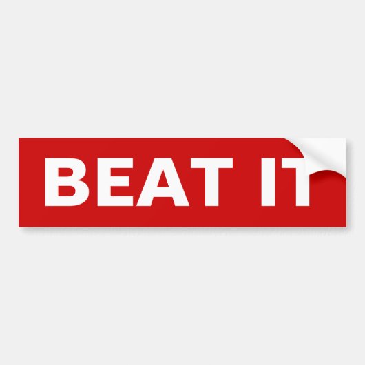 Beat It Bumpersticker 1980's (Voorkant)