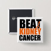 Beat Kidney Cancer Vierkante Button 5,1 Cm (Voorkant /achterkant)