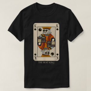 Beat King DJ Speelkaart Ontwerp T-shirt