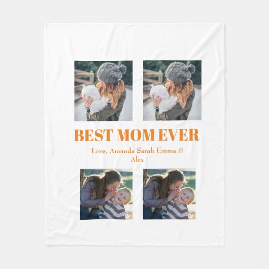 Beat mam Ever Custom 4 photocollage Fleece Deken (Voorkant)