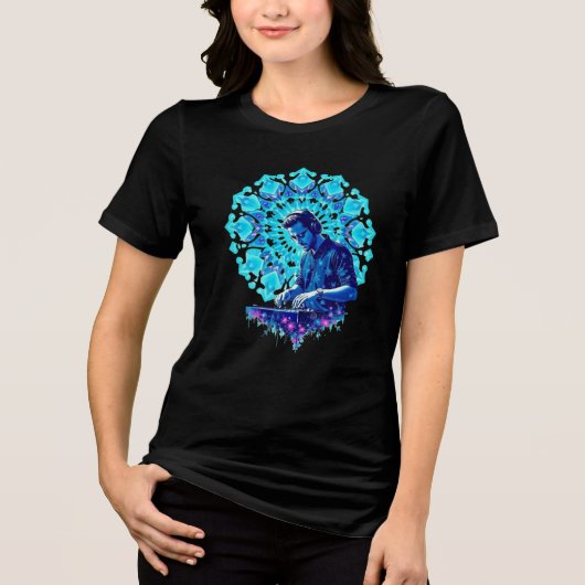"Beat Master: Hypnotische DJ Vibes" Tri-Blend Shirt (Voorkant)