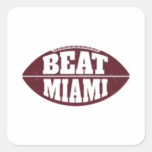 Beat Miami Aggie Football Gameday zaterdag Vierkante Sticker