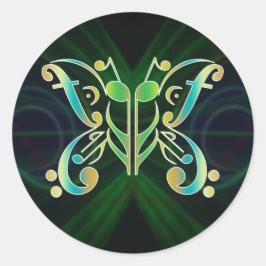 Beat-terfly-Stickers Ronde Sticker