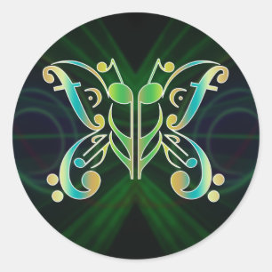 Beat-terfly-Stickers Ronde Sticker