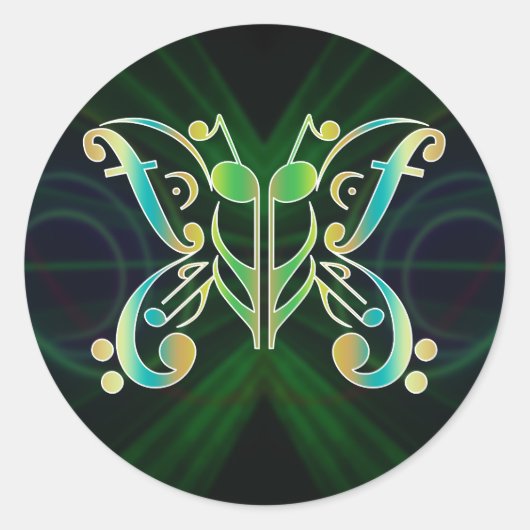 Beat-terfly-Stickers Ronde Sticker (Voorkant)