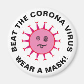 Beat the Corona Virus Magnet (Voorkant)