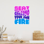 Beat the fomo - pinky paars typografie poster (Keuken)