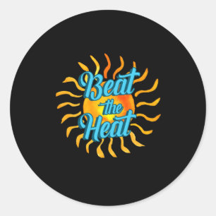Beat the Heat Sun Summer Vacation Holiday Gift Ronde Sticker