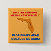 Beat The Pandemic 2" Square Button - Florida (Voorkant)