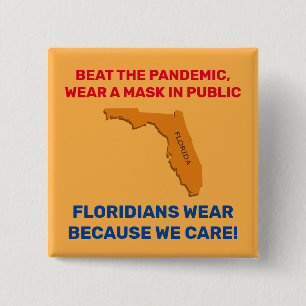 Beat The Pandemic 2" Square Button - Florida