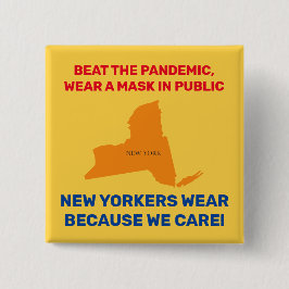 Beat The Pandemic 2" Square Button - New York