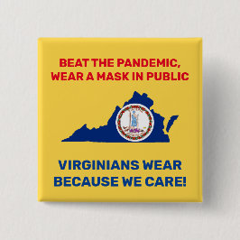 Beat The Pandemic 2" Square Button - Virginia