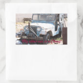 Beat up Blue Jeep Rechthoekige Sticker (Tas)