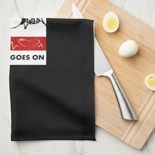 Beat van het hart van een drummer theedoek (Quarter Fold)