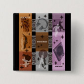 BEAT VIERKANTE BUTTON 5,1 CM (Voorkant)