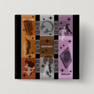 BEAT VIERKANTE BUTTON 5,1 CM