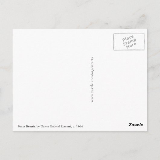 Beata Beatrix van Dante Gabriel Rossetti Briefkaart (Achterkant)