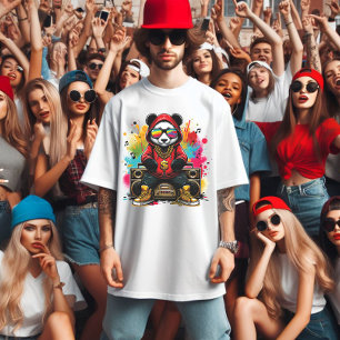 Beatbox Panda: groeven in stijl T-shirt