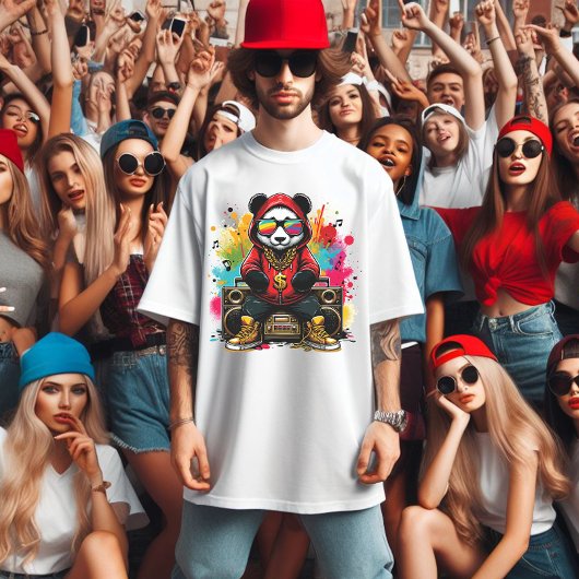 Beatbox Panda: groeven in stijl T-shirt