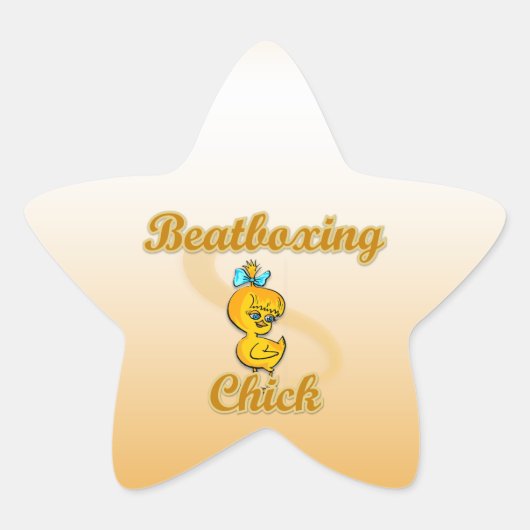 Beatboxing Chick Ster Sticker (Voorkant)