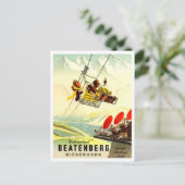 Beatenberg, Niederhorn, paar op skiropeway Briefkaart (Staand voorkant)