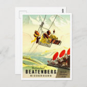 Beatenberg, Niederhorn, paar op skiropeway Briefkaart (Voorkant / Achterkant)