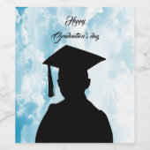 Beatiful Happy Afstuderen dag Wijn Etiket (Enkel label)