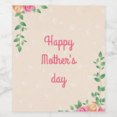 Beatige Moederdag Wijn Etiket (Enkel label)