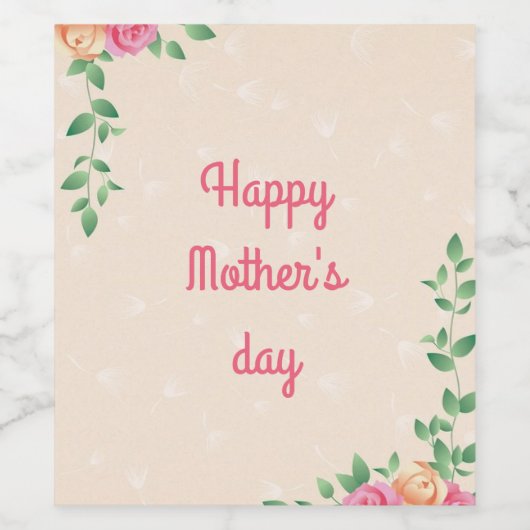 Beatige Moederdag Wijn Etiket (Enkel label)