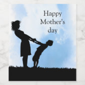 Beatige Moederdag Wijn Etiket (Enkel label)