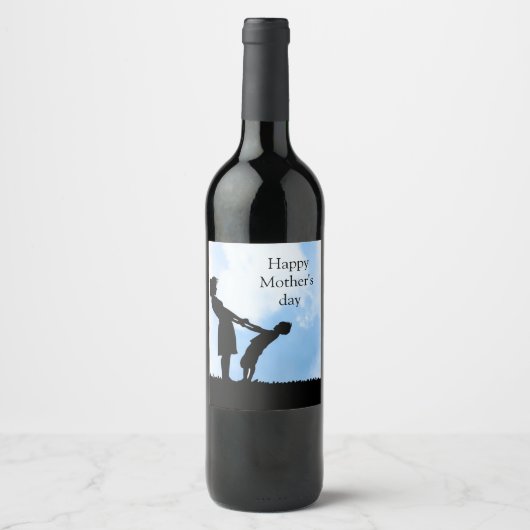Beatige Moederdag Wijn Etiket (Voorkant)