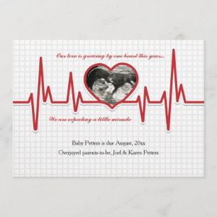 Beating Heart Photo zwangerschapsaankondiging Aankondiging