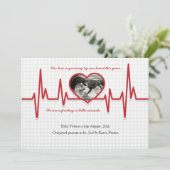Beating Heart Photo zwangerschapsaankondiging Aankondiging (Staand voorkant)