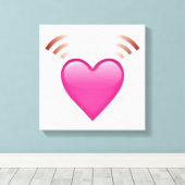 Beating Pink Heart - Emoji Canvas Afdruk (Insitu (Houten vloer))