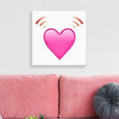 Beating Pink Heart - Emoji Canvas Afdruk (Insitu (Woonkamer))