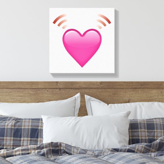Beating Pink Heart - Emoji Canvas Afdruk (Insitu (Slaapkamer))