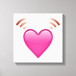 Beating Pink Heart - Emoji Canvas Afdruk