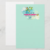 Beatitude Quote met Butterflies en Blossom Briefpapier (Voorkant / Achterkant)