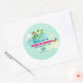 Beatitude Quote met Butterflies en Blossom Ronde Sticker (Envelop)
