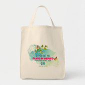 Beatitude Quote met Butterflies en Blossom Tote Bag (Voorkant)