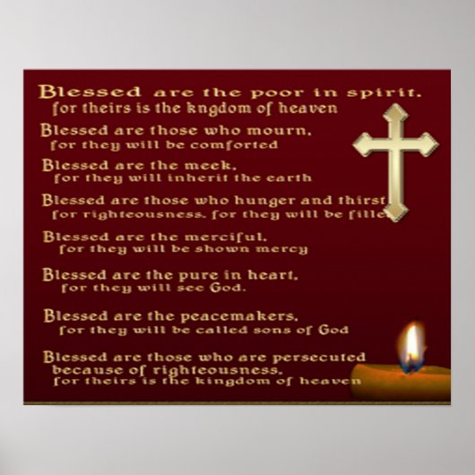 Beatitudes Christelijk poster (Voorkant)