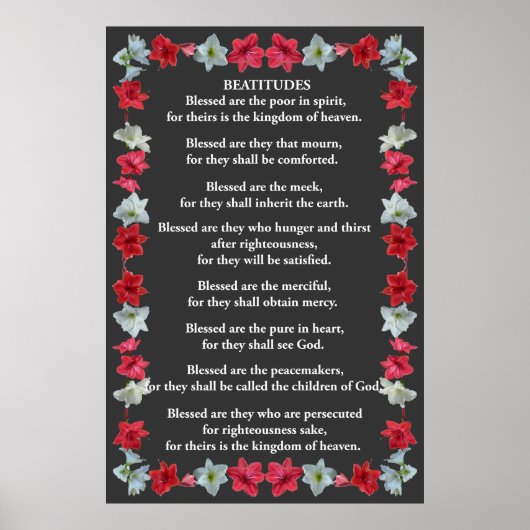 Beatitudes in een Amaryllis-Lijst Poster (Voorkant)