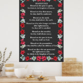 Beatitudes in een Amaryllis-Lijst Poster (Keuken)