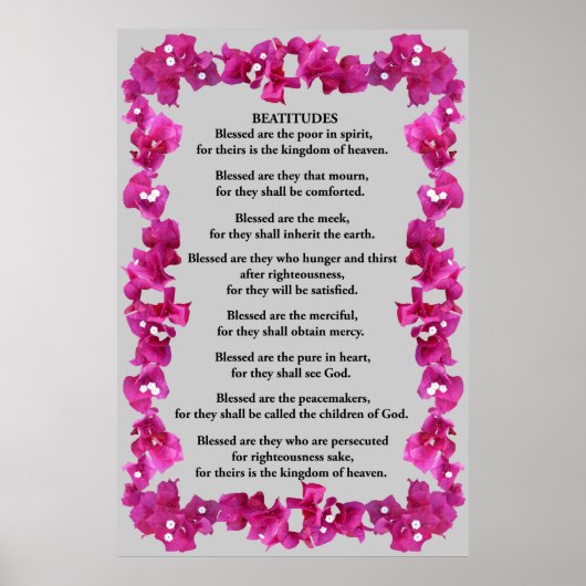 Beatitudes in een Lijst van Bougainvillea Poster (Voorkant)
