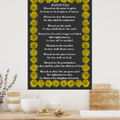 Beatitudes in een Lijst van Dandelion Poster (Keuken)