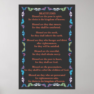 Beatitudes in een vlinder Lijst Poster